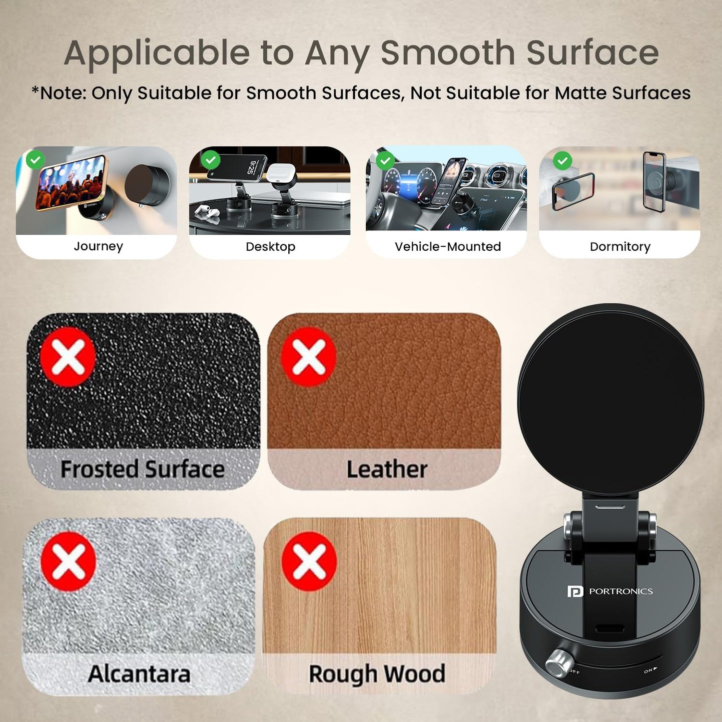 Vacuum Magnetic Suction Phone Holder
